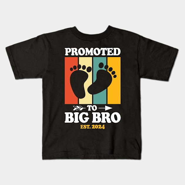 Promoted to be a Big Bro - Est. 2024 Kids T-Shirt by AngelBeez29